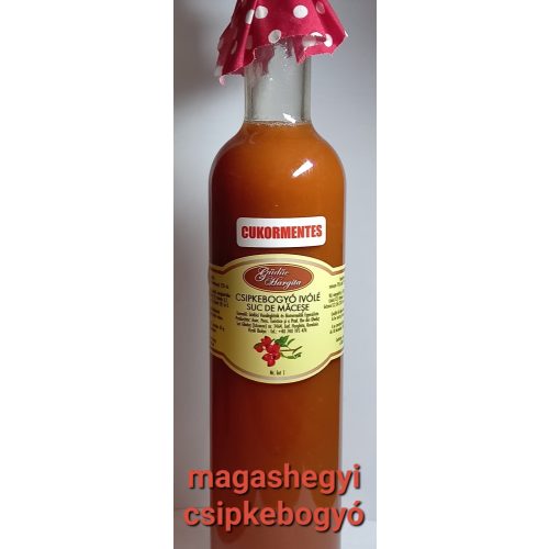 Kézműves székely ERDEI CSIPKEBOGYÓ LÉ, (szörp) cukormentes  -  500 ml üveges - prémium, édesítőszer mentes