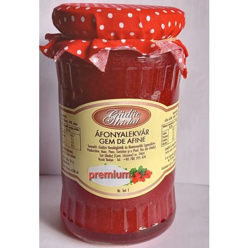 Kézműves Székely főzött lekvár - Vörös áfonya 310gr