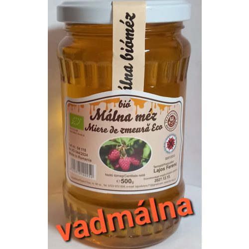 Erdélyi Bio Vad Málna méz 500 gr LF