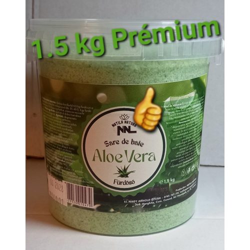 Prémium Parajdi fürdősó, vödrös - 1,5 kg  EXTRA KISZERELÉS -  Aloe Vera - praktikus visszazárható csomagolásban