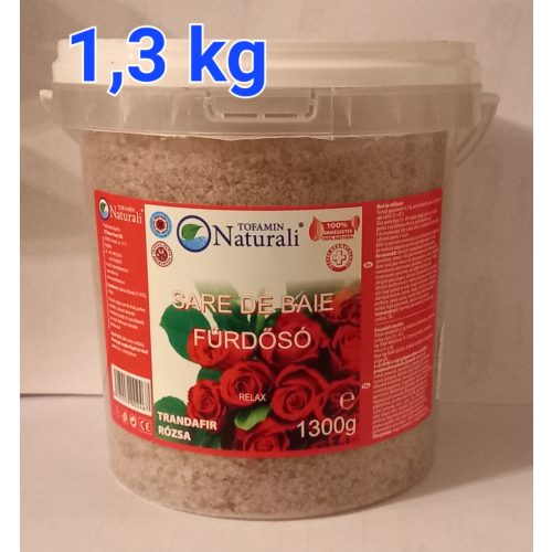 Prémium Parajdi fürdősó, vödrös - 1,3 kg - Rózsás - praktikus visszazárható csomagolásban