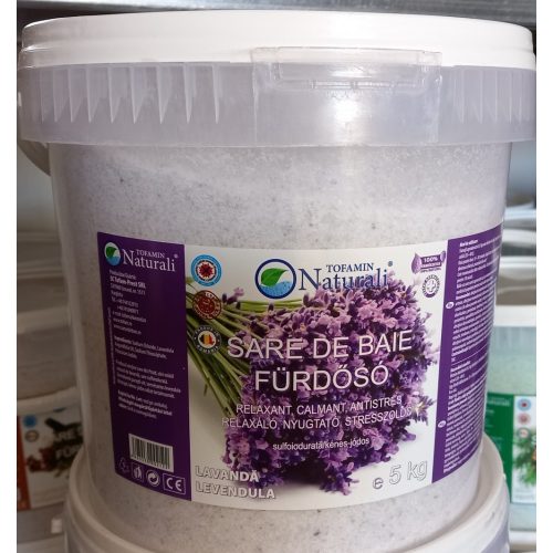 Prémium Parajdi fürdősó, vödrös - 5 kg - Levendulás - praktikus visszazárható csomagolásban