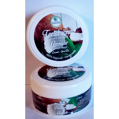 100 % természetes kézműves parajdisós ARCRADÍR  - Hidegen sajtolt KÓKUSZOS, ZÖLDTEÁS Prémium Mandulaolajjal  - 150 ml