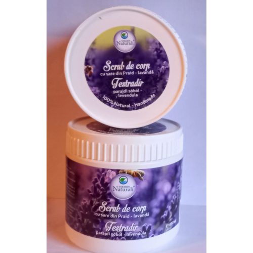100 % természetes kézműves parajdisós TESTRADÍR - Prémium LEVENDULA KIVONATTAL ÉS 100 % LEVENDULA ILLÓOLAJJAL  - 450 ml
