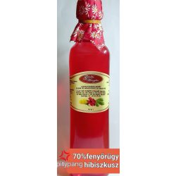   Kézműves székely FENYŐRÜGY szörp VÖRÖS HIBISZKUSSZAL és PITYPANGGAL -  500 ml  (Havasi életerő)