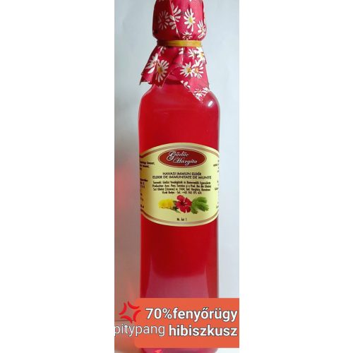 Kézműves székely FENYŐRÜGY szörp VÖRÖS HIBISZKUSSZAL és PITYPANGGAL -  500 ml  (Havasi életerő)
